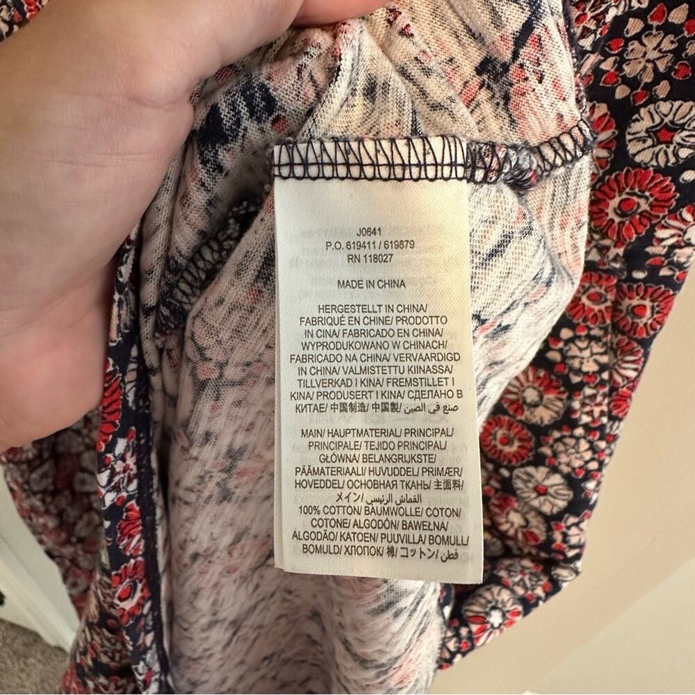 Boden Red White Blue Cotton Floral Button Front Belted MIDI Dress 14R - Picture 8 of 12